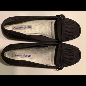 American Eagle Black Suede Loafers